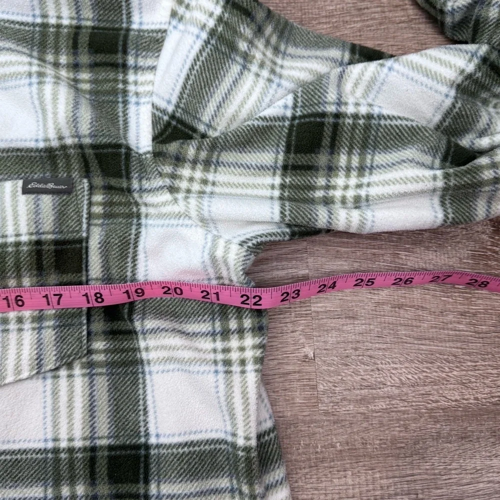 Eddie Bauer Men's L Fleece‎ Plaid Shacket Outdoor Cabin Fleece Shirt Jacket